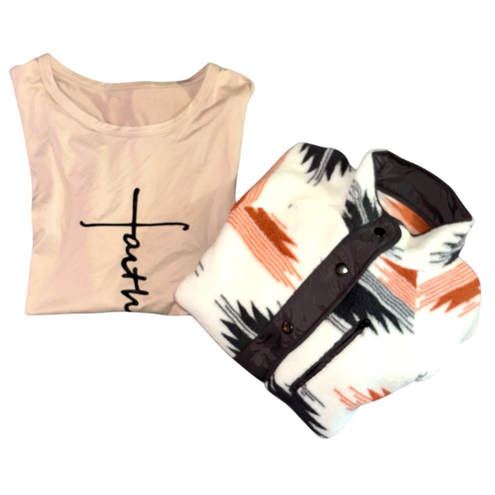 Tan Faith Graphic Long Sleeve Tee Women's Extra Large - Picture 5 of 6